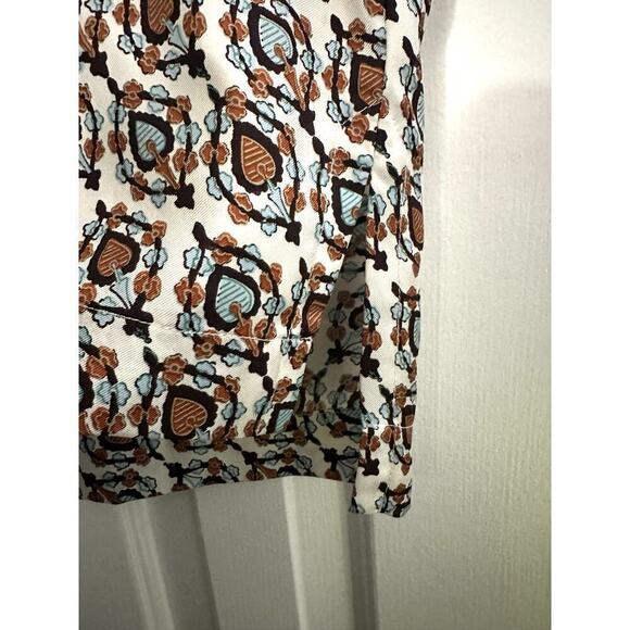 RAQUEL ALLEGRA Silk High-Low Short Sleeve Boxy Crop Fit Raw-Edge Blouse Top - 0 - Picture 5 of 6